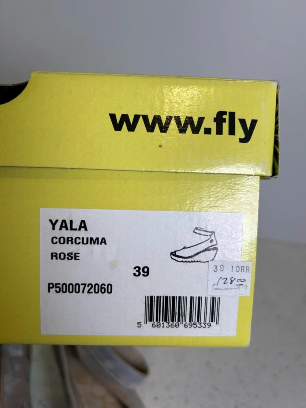 Fly London Yala Corcuma Metallic Rose Wedge Platform Sling‎ Back Sandal Size 8